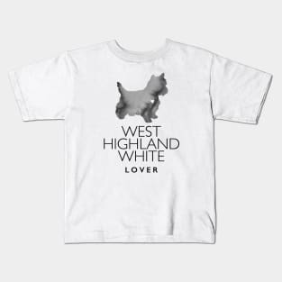 West Highland White Dog Lover Gift - Ink Effect Silhouette Kids T-Shirt